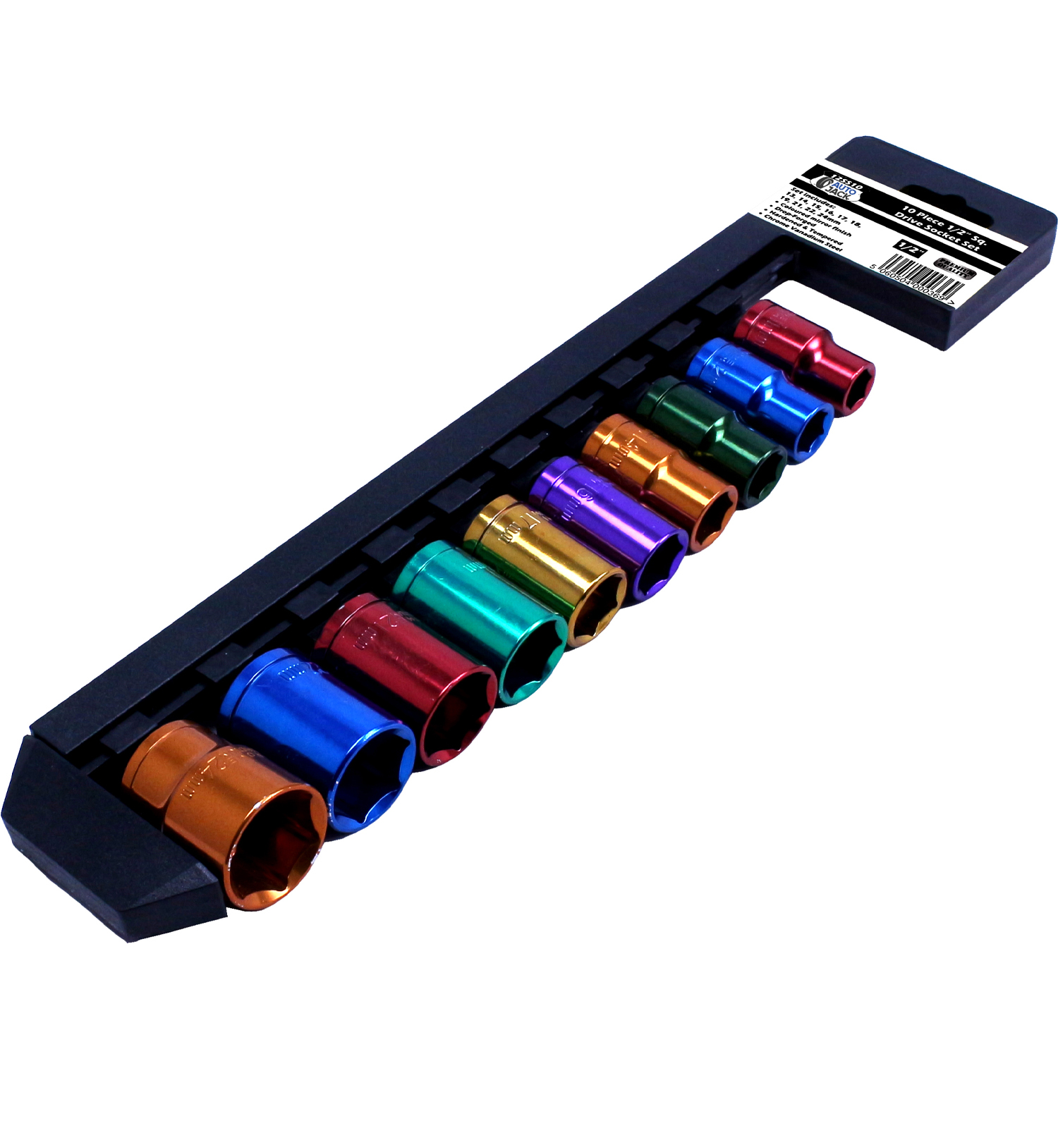 Autojack 1/2 SQ Drive 10pc Metric Professional Socket Set