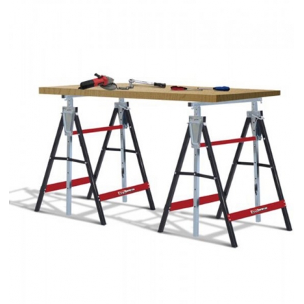 2x Trestle builders telescopic work stand saw horse foldable adjustable red new 