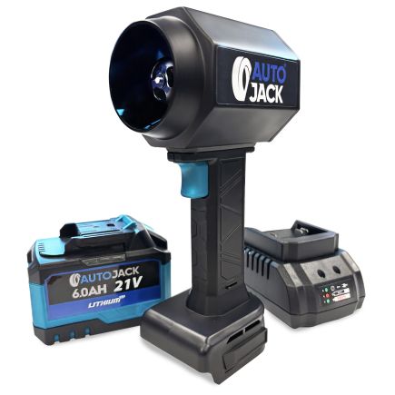 Autojack Cordless Brushless Air Blower Car Dryer Multi-Purpose Use 130000 RPM 6Ah Battery 21V Heavy Duty High Power