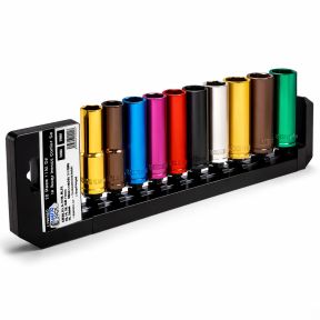 Autojack 1/2 SQ Drive 10pc Metric Professional Deep Socket Set