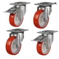 Gorilla Swivel Castor Wheels x4 130mm 350kg Each For Site Box Use