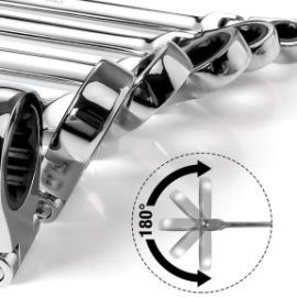 Autojack Metric Double Box End Ratchet Wrench Set 5 Piece Extra Long Flex Head