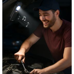 Autojack LED Work Light & Bluetooth Speaker 500lm Rechargeable Magnetic Hanging Hook Portable Lamp