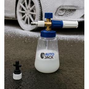 Autojack Detailing Snow Foam Cannon Lance 1 L Compatible with Karcher K2 to K7 Pressure Washers Brass Nozzle, Leak Proof Bottle & Adjustable Spray