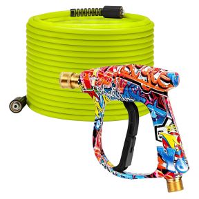 Autojack Pressure Washer Kit - Stubby Gun + 20m High-Pressure Hose with Quick Connect Nozzles - Fits Karcher, Nilfisk, Stihl, Bosch, Gerni
