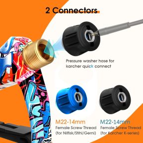 Autojack High Pressure Washer Gun 4000PSI with 5 Quick-Connect Nozzles M22-14mm Inlet, 1/4 Inch Outlet