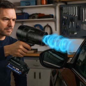 Autojack 21V Cordless Turbo Jet Blower Handheld Electric Leaf & Dust Blowing with Adjustable Speed, Includes Battery & Charger