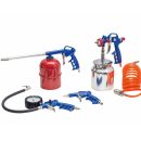 Autojack 5pc Air Kit Tyre Inflator Spray Gun Degreaser Blower & Hose Line for Compressor