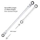 Autojack Metric Double Box End Ratchet Wrench Set 5 Piece Extra Long Flex Head