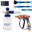 Autojack Stubby Gun & Snow Foam Cannon + Detailing Brush Set (Karcher/Nilfisk Compatible)