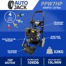 Autojack 7HP Petrol Pressure Washer 207Bar Jet Wash Car Cleaner